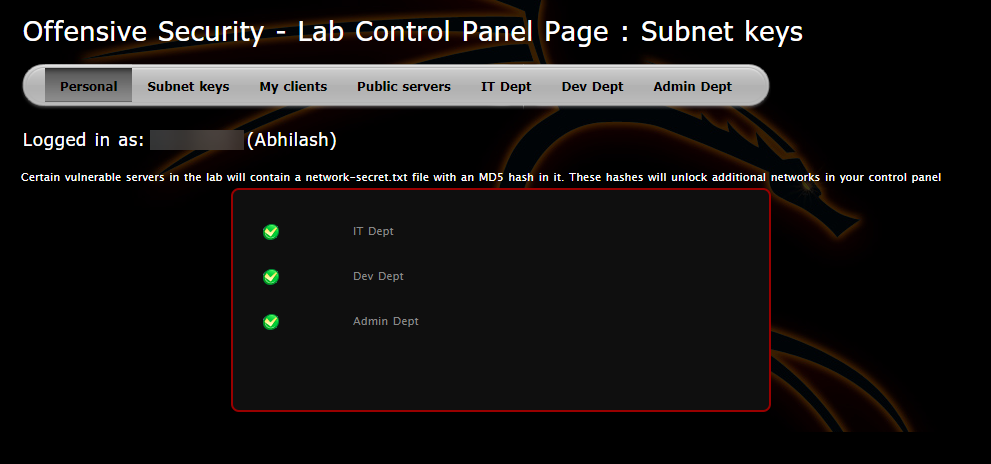 Labs Access acheived.